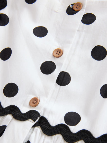 Monochrome Spot Ric Rac Dress (3mths-8yrs) image 10