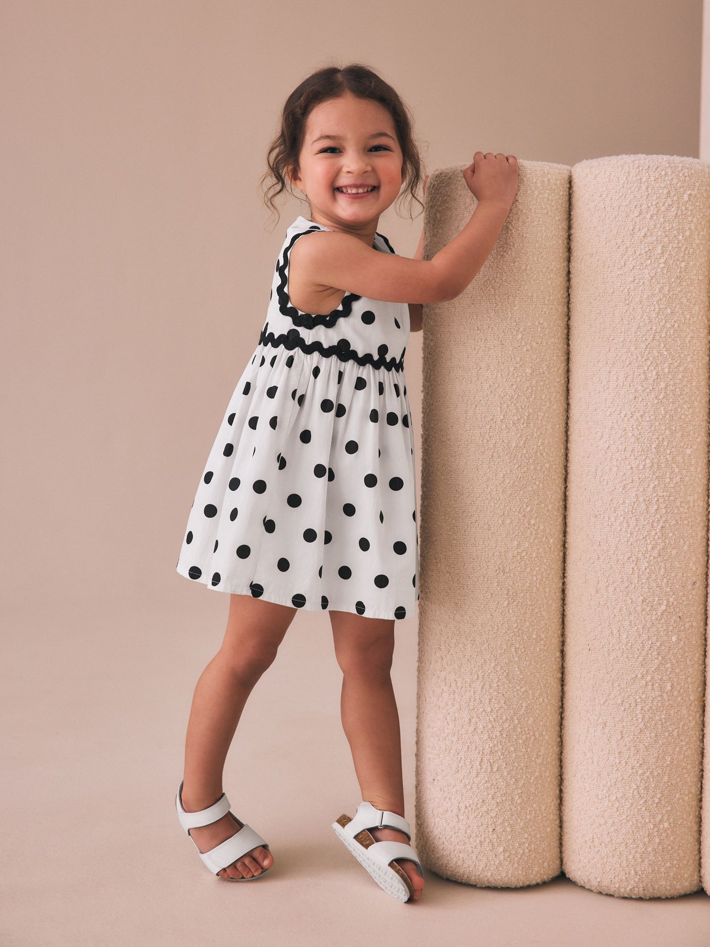 Monochrome Spot Ric Rac Dress (3mths-8yrs) image 3