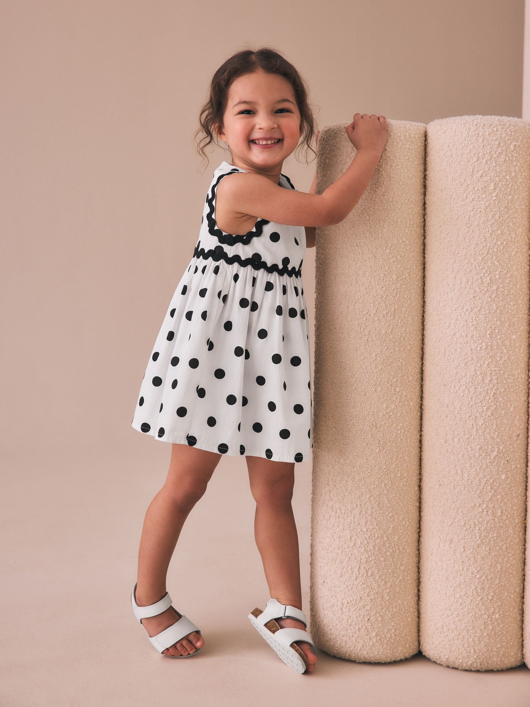 Monochrome Spot Ric Rac Dress (3mths-8yrs) image 3