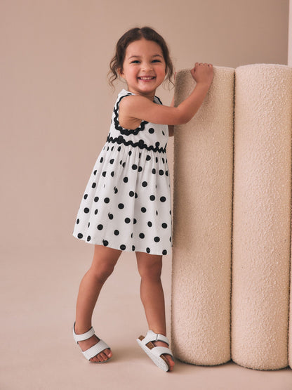 Monochrome Spot Ric Rac Dress (3mths-8yrs) image 3