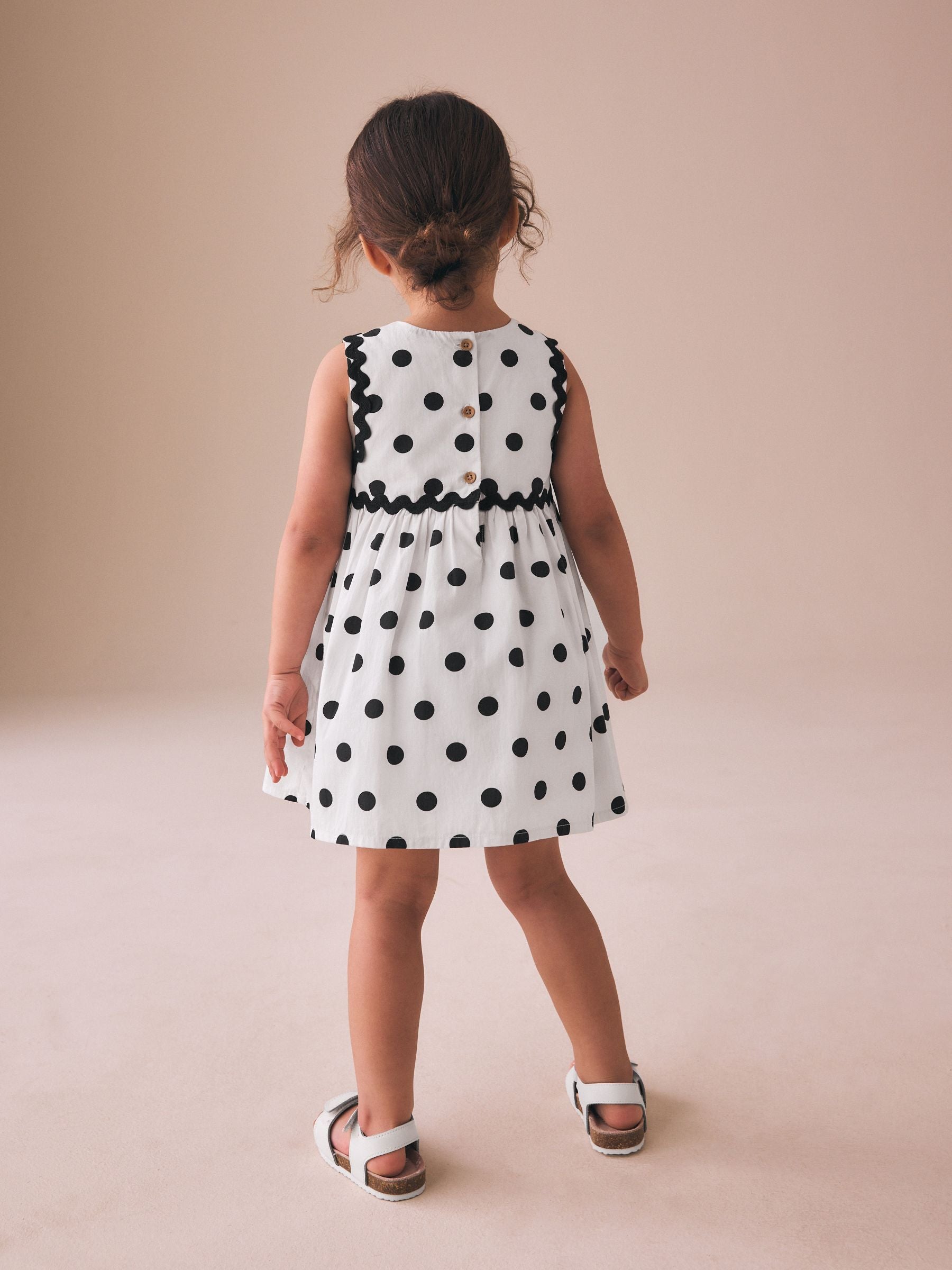 Monochrome Spot Ric Rac Dress (3mths-8yrs) image 4