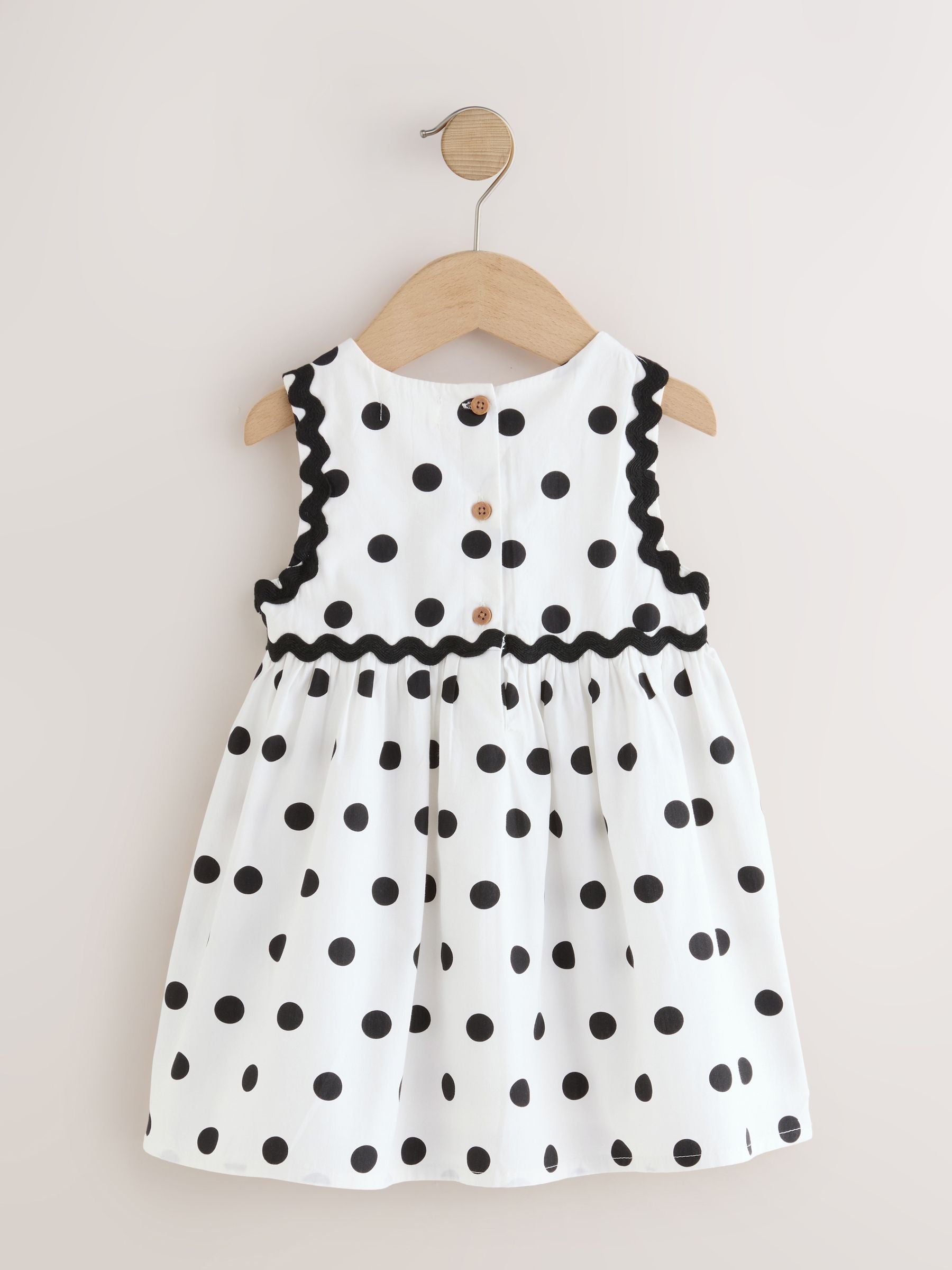 Monochrome Spot Ric Rac Dress (3mths-8yrs) image 7