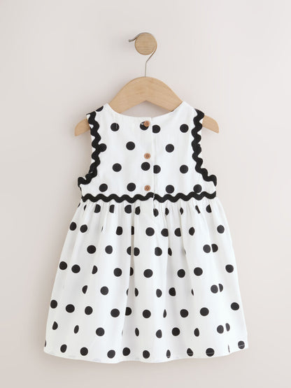 Monochrome Spot Ric Rac Dress (3mths-8yrs) image 7