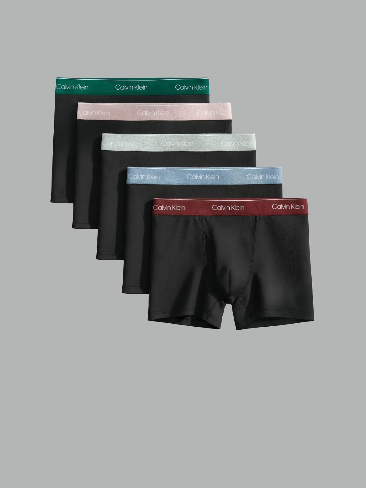 Dsiney Kidz - Calvin Klein Green/Pink/Mint Green/Blue/Red Icon Cotton Stretch Boxer Trunks Set image 1