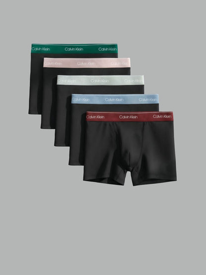 Dsiney Kidz - Calvin Klein Green/Pink/Mint Green/Blue/Red Icon Cotton Stretch Boxer Trunks Set image 1