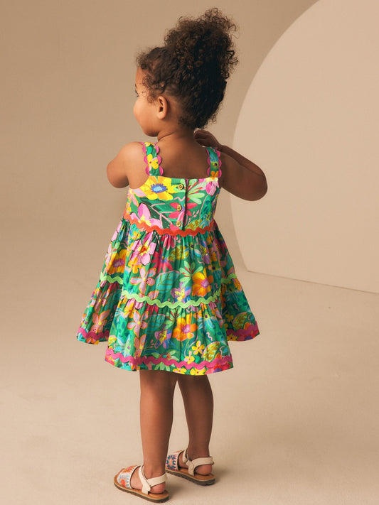 Green Tropical Ric Rac Summer Dress (3mths-8yrs) image 2