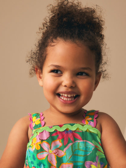 Green Tropical Ric Rac Summer Dress (3mths-8yrs) image 3