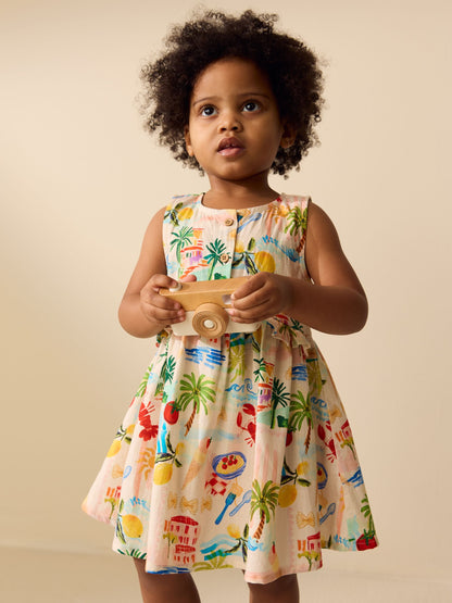 Multi Print Sleeveless Peplum Dress (3mths-8yrs) image 1