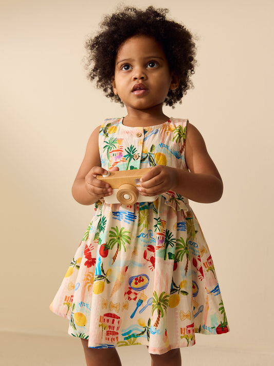 Multi Print Sleeveless Peplum Dress (3mths-8yrs) image 1