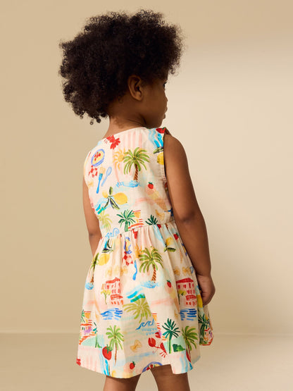Multi Print Sleeveless Peplum Dress (3mths-8yrs) image 3