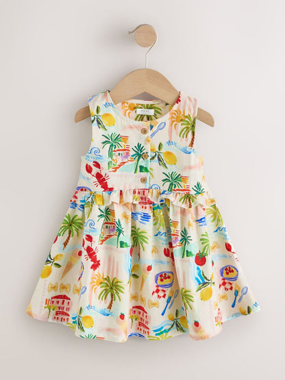 Multi Print Sleeveless Peplum Dress (3mths-8yrs) image 4