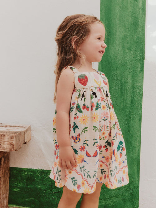 Mirror Print Crochet Trim Textured Dress (3mths-8yrs) image 1
