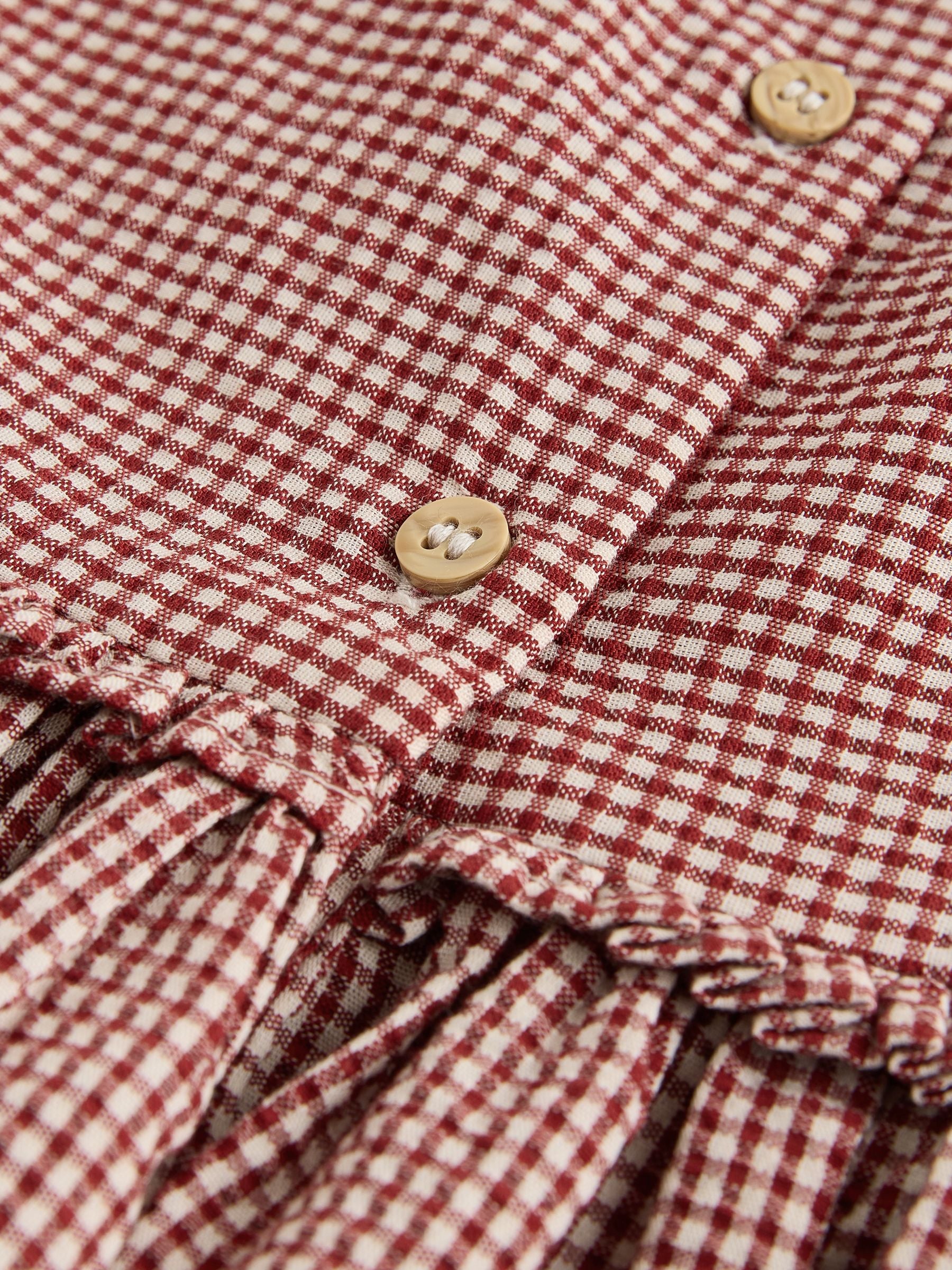 Chocolate Brown Gingham Corsage Dress (3mths-8yrs) image 6