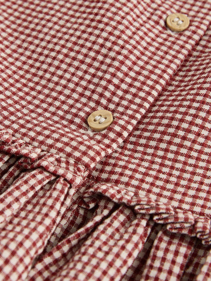 Chocolate Brown Gingham Corsage Dress (3mths-8yrs) image 6