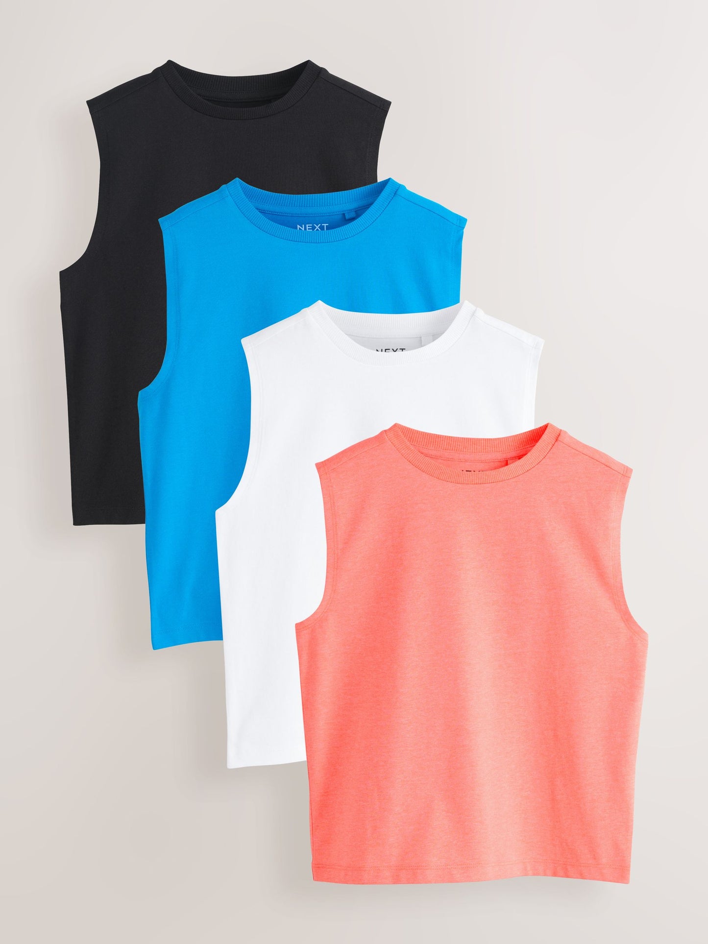 Dsiney Kidz - Black/White/Blue/Fluro Pink Tank Vest 4 Pack (3-16yrs) image 1
