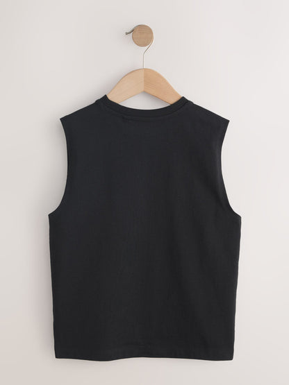 Dsiney Kidz - Black/White/Blue/Fluro Pink Tank Vest 4 Pack (3-16yrs) image 3