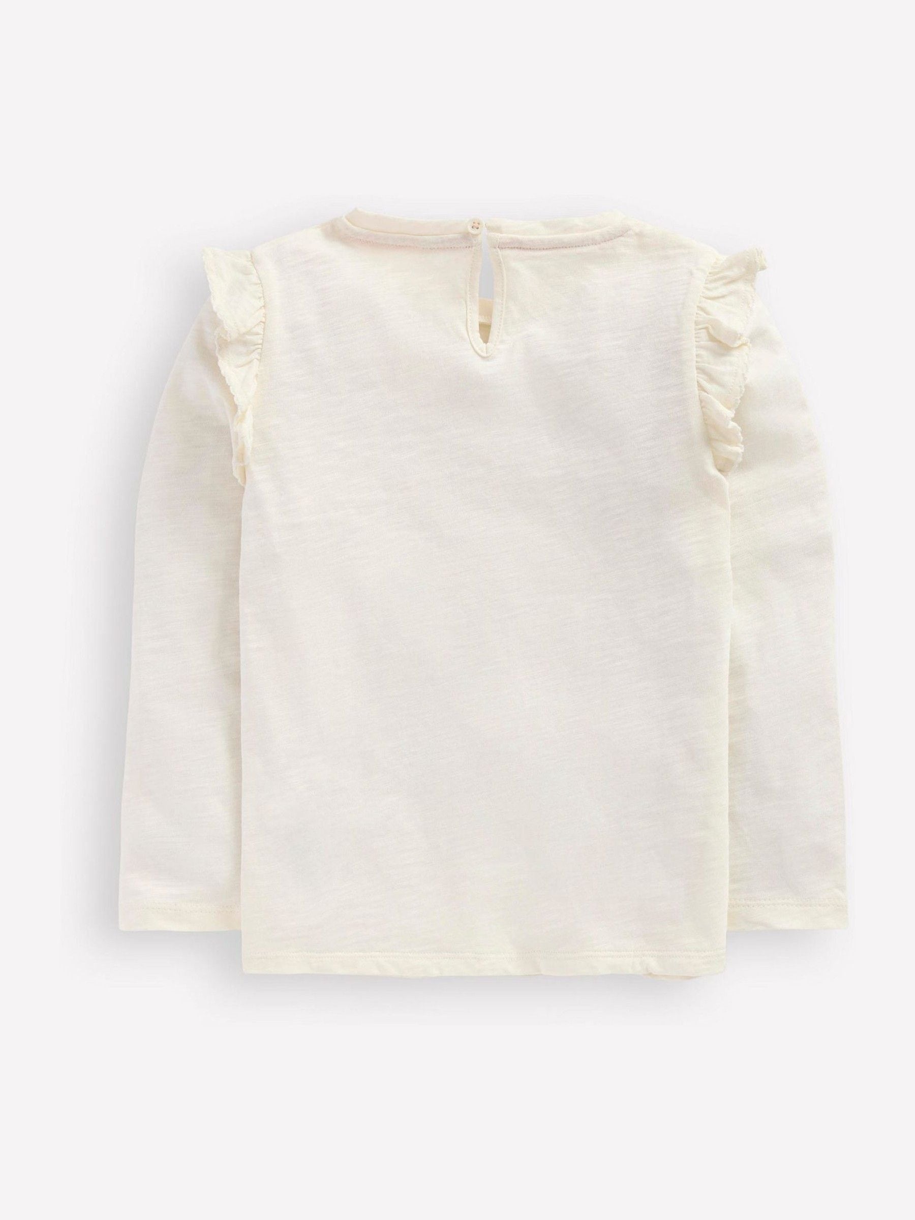Boden Natural Frill Sleeve Slub Top image 2