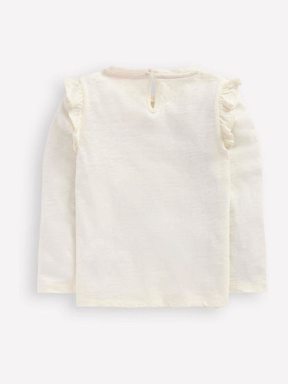 Boden Natural Frill Sleeve Slub Top image 2