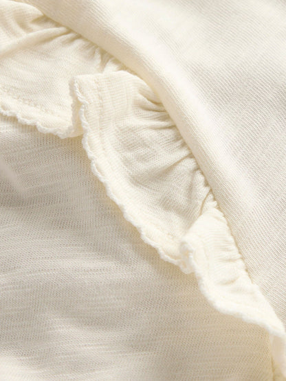 Boden Natural Frill Sleeve Slub Top image 3