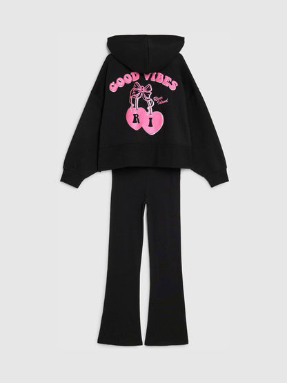 River Island Black Cherry Hoodie & Leggings Set