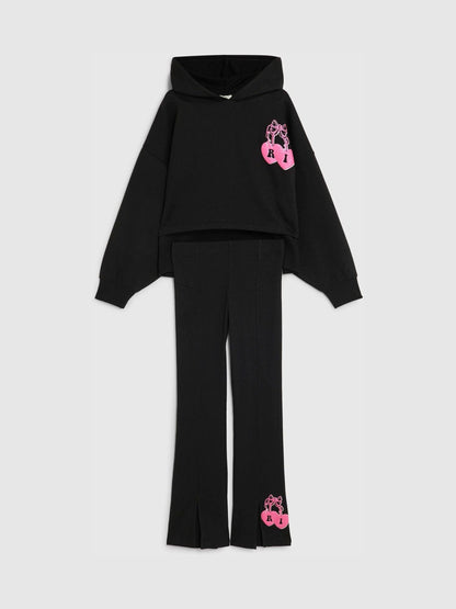 River Island Black Cherry Hoodie & Kickflare Set