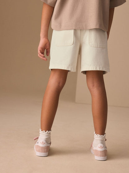 Dsiney Kidz - White Emrboidered Hem Pullon Denim Shorts (3-16yrs) image 4