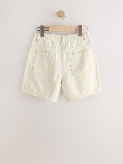 Dsiney Kidz - White Emrboidered Hem Pullon Denim Shorts (3-16yrs) image 6