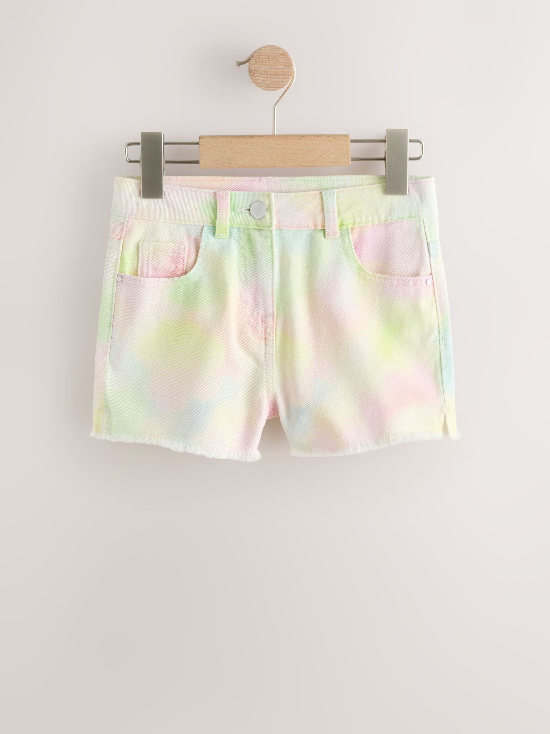 Dsiney Kidz - Multi Rainbow Ombre Regular Length Frayed Edge Denim Shorts (3-16yrs) image 1