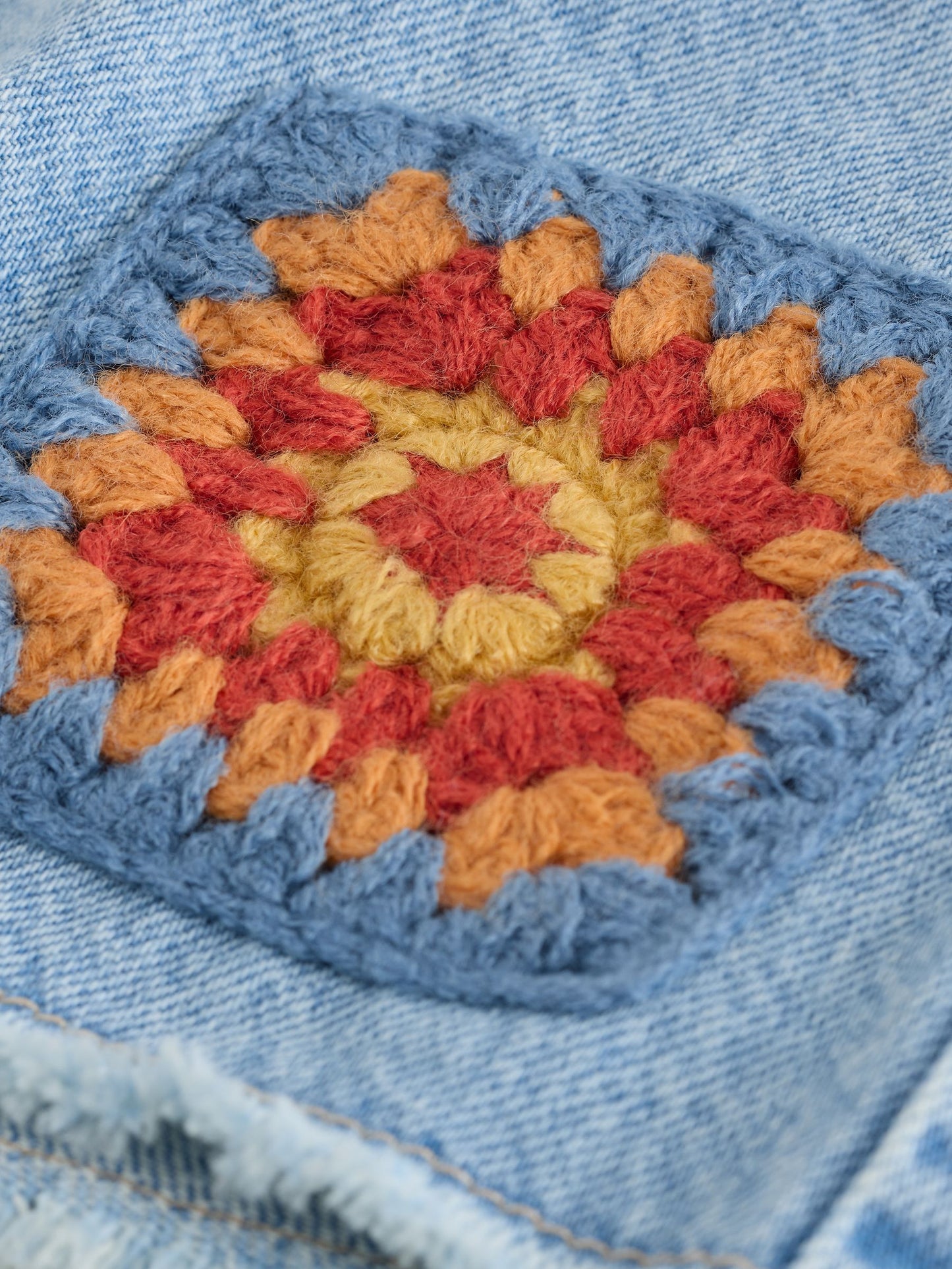 Dsiney Kidz - Mid Blue Denim Crochet Applique Crochet Denim Shorts (3-16yrs) image 7