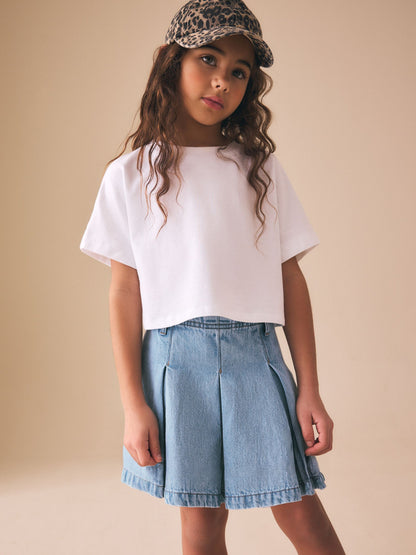 Dsiney Kidz - Light Blue Denim Pleated Denim Skirt (3-16yrs) image 3