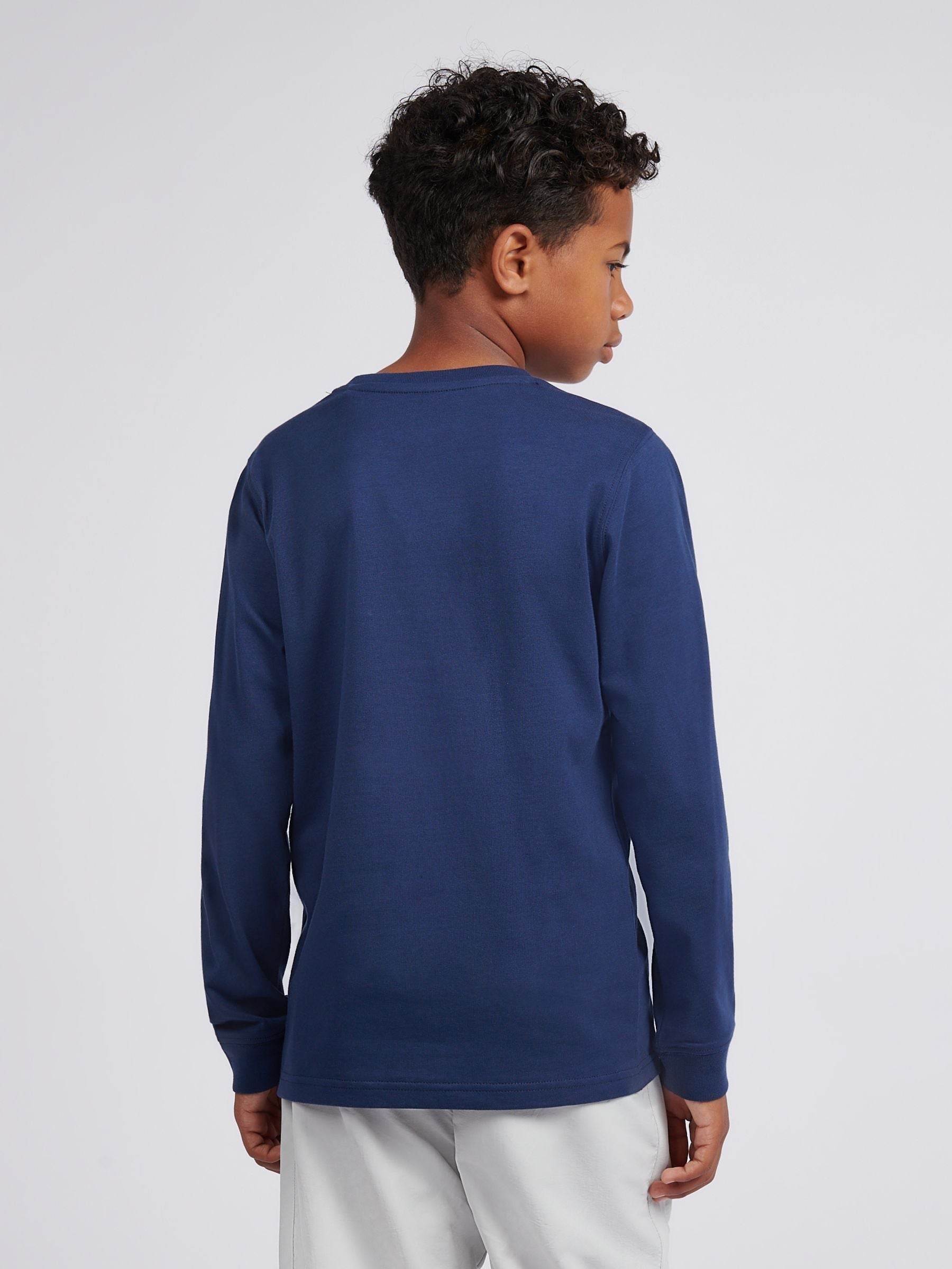 Dsiney Kidz - New Balance Blue Jersey Stacked Logo Long Sleeve T-Shirt image 3