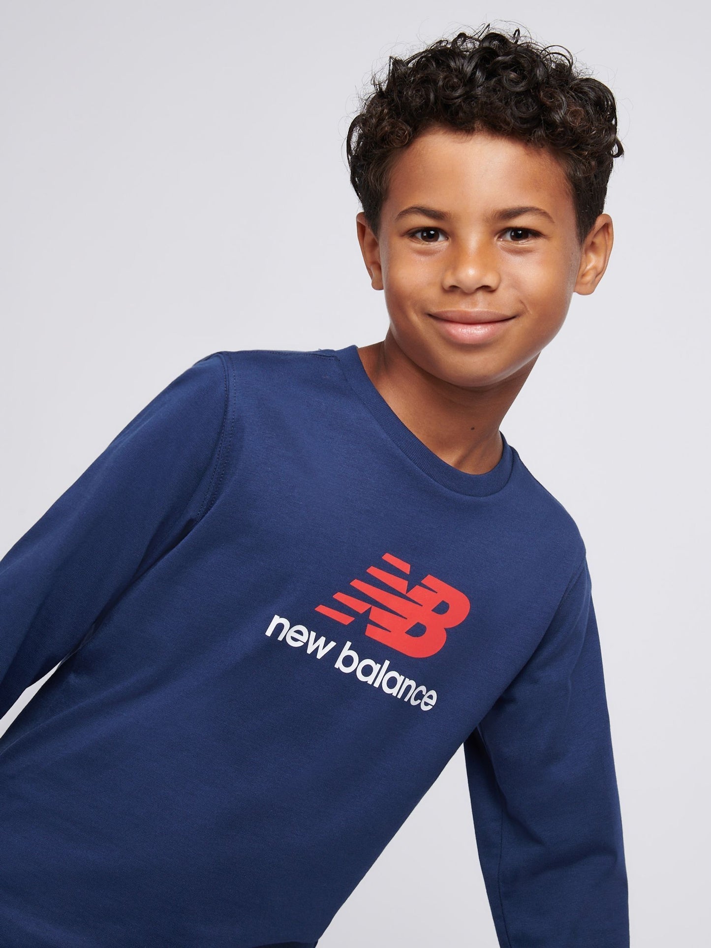 Dsiney Kidz - New Balance Blue Jersey Stacked Logo Long Sleeve T-Shirt image 4
