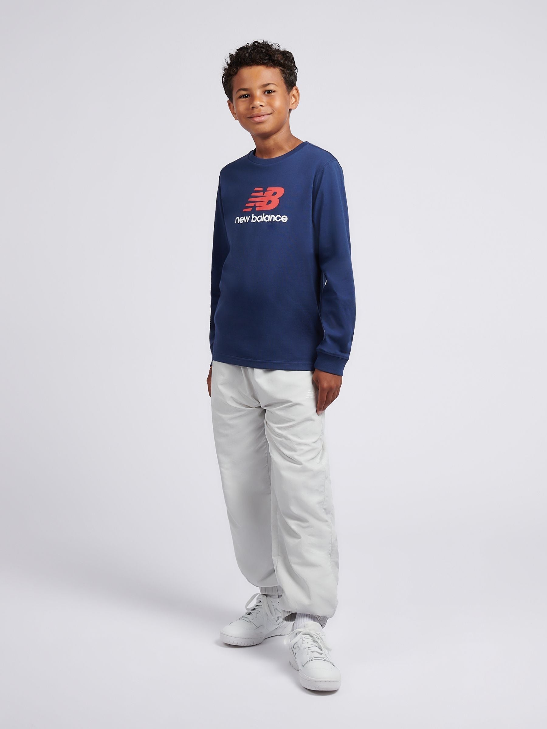 Dsiney Kidz - New Balance Blue Jersey Stacked Logo Long Sleeve T-Shirt image 5