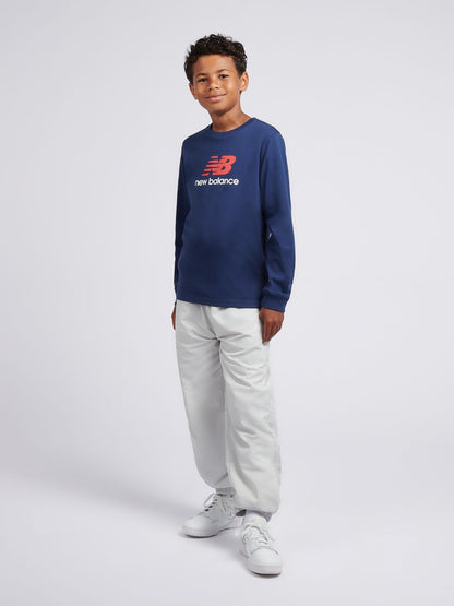 Dsiney Kidz - New Balance Blue Jersey Stacked Logo Long Sleeve T-Shirt image 5