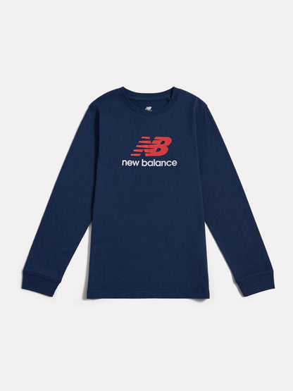 Dsiney Kidz - New Balance Blue Jersey Stacked Logo Long Sleeve T-Shirt image 6