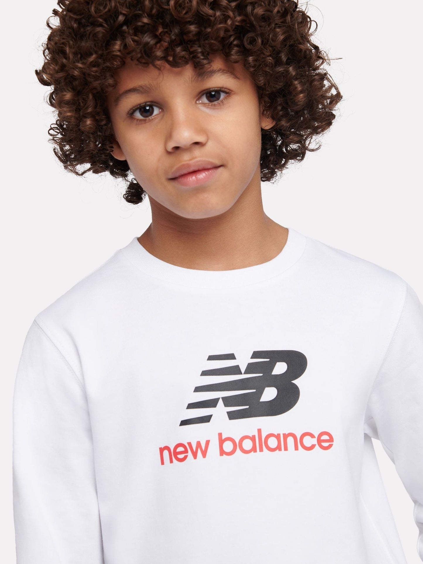 Dsiney Kidz - New Balance White Jersey Stacked Logo Long Sleeve T-Shirt image 4
