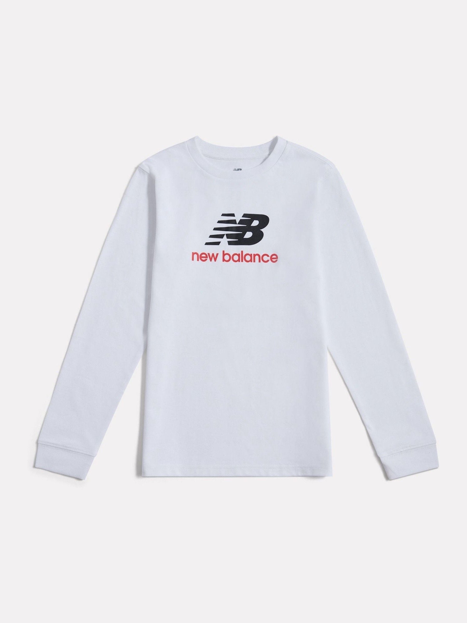 Dsiney Kidz - New Balance White Jersey Stacked Logo Long Sleeve T-Shirt image 6