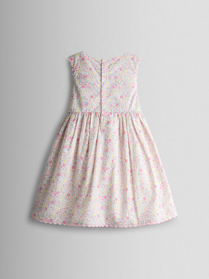 Dsiney Kidz - JoJo Maman Bébé Pink Floral Duck Appliqué Pocket Sleeveless Dress image 2