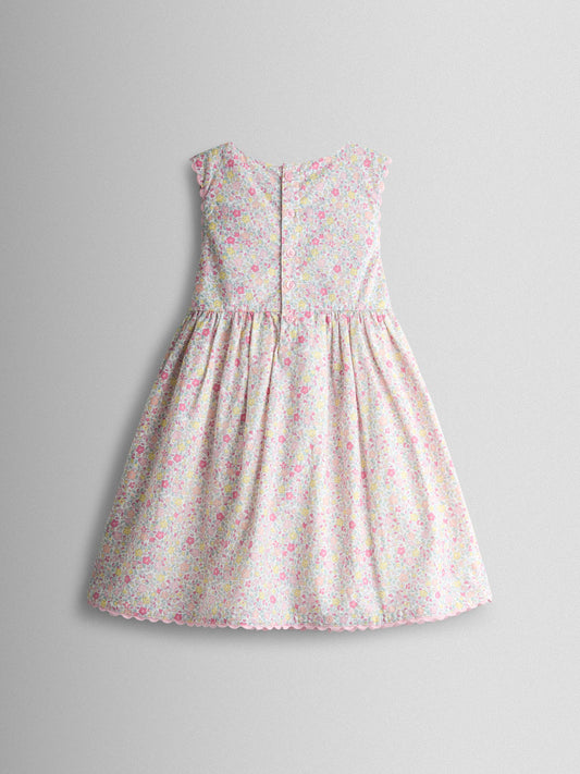 Dsiney Kidz - JoJo Maman Bébé Pink Floral Duck Appliqué Pocket Sleeveless Dress image 2