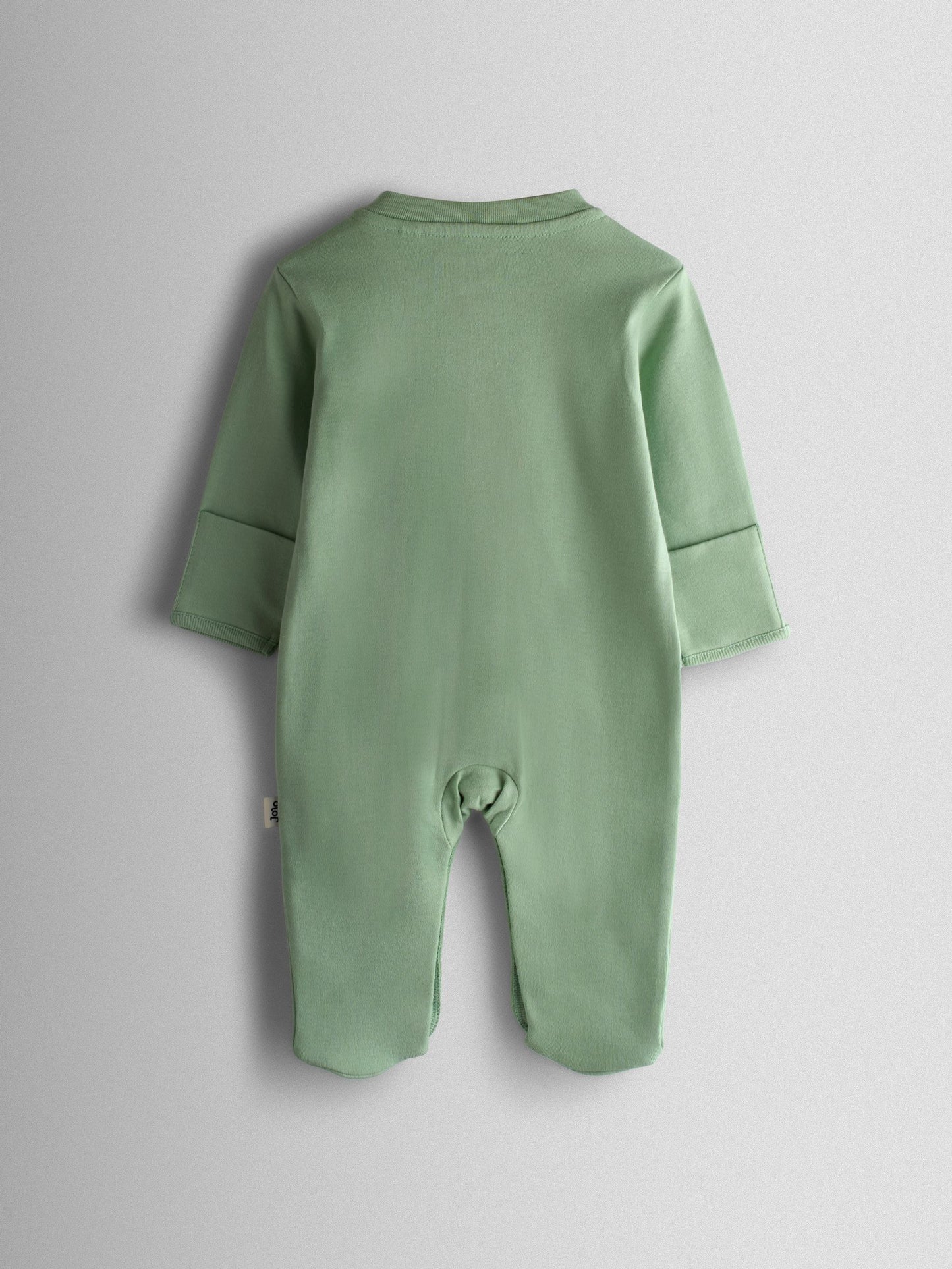 JoJo Maman Bébé Green Sheep Cotton Footed 3 Pack Sleepsuit image 5