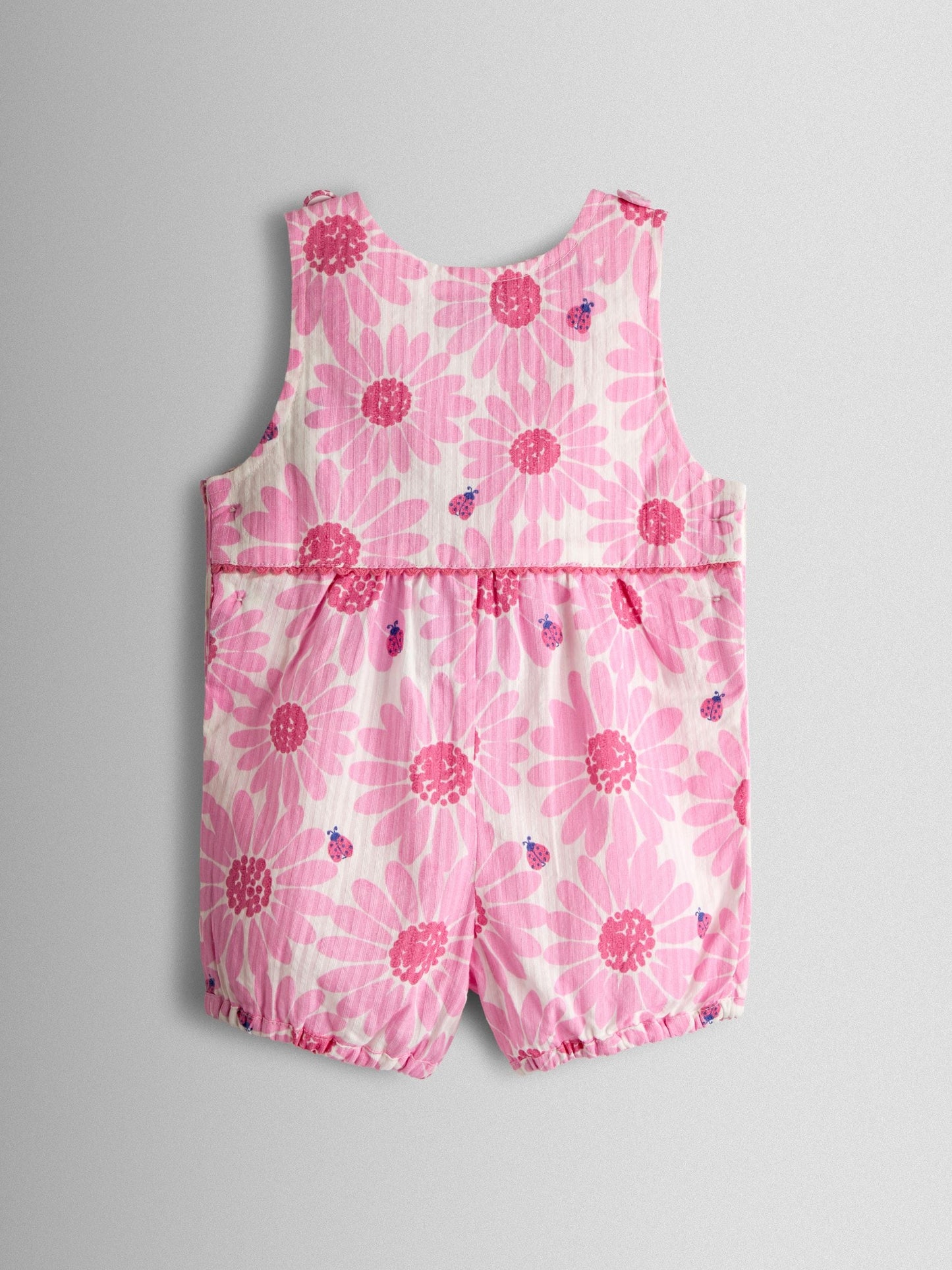 JoJo Maman Bébé Pink Printed Seersucker Dungaree image 2