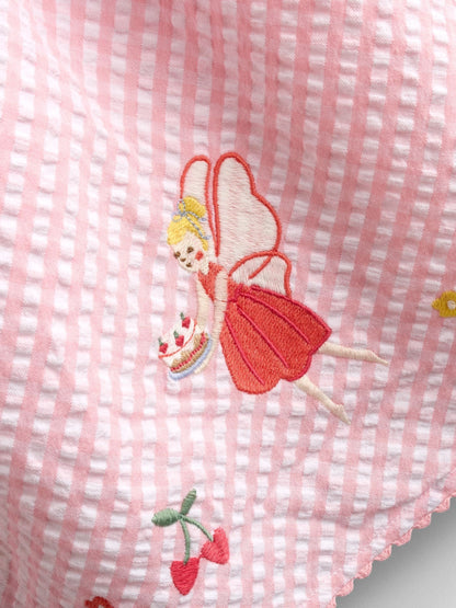 JoJo Maman Bébé Pink Fairy Appliqué Gingham Sleeveless Dress image 4