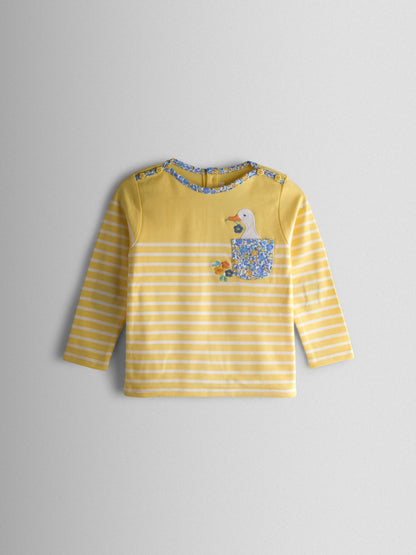 JoJo Maman Bébé Yellow Duck Breton Pocket Top image 1