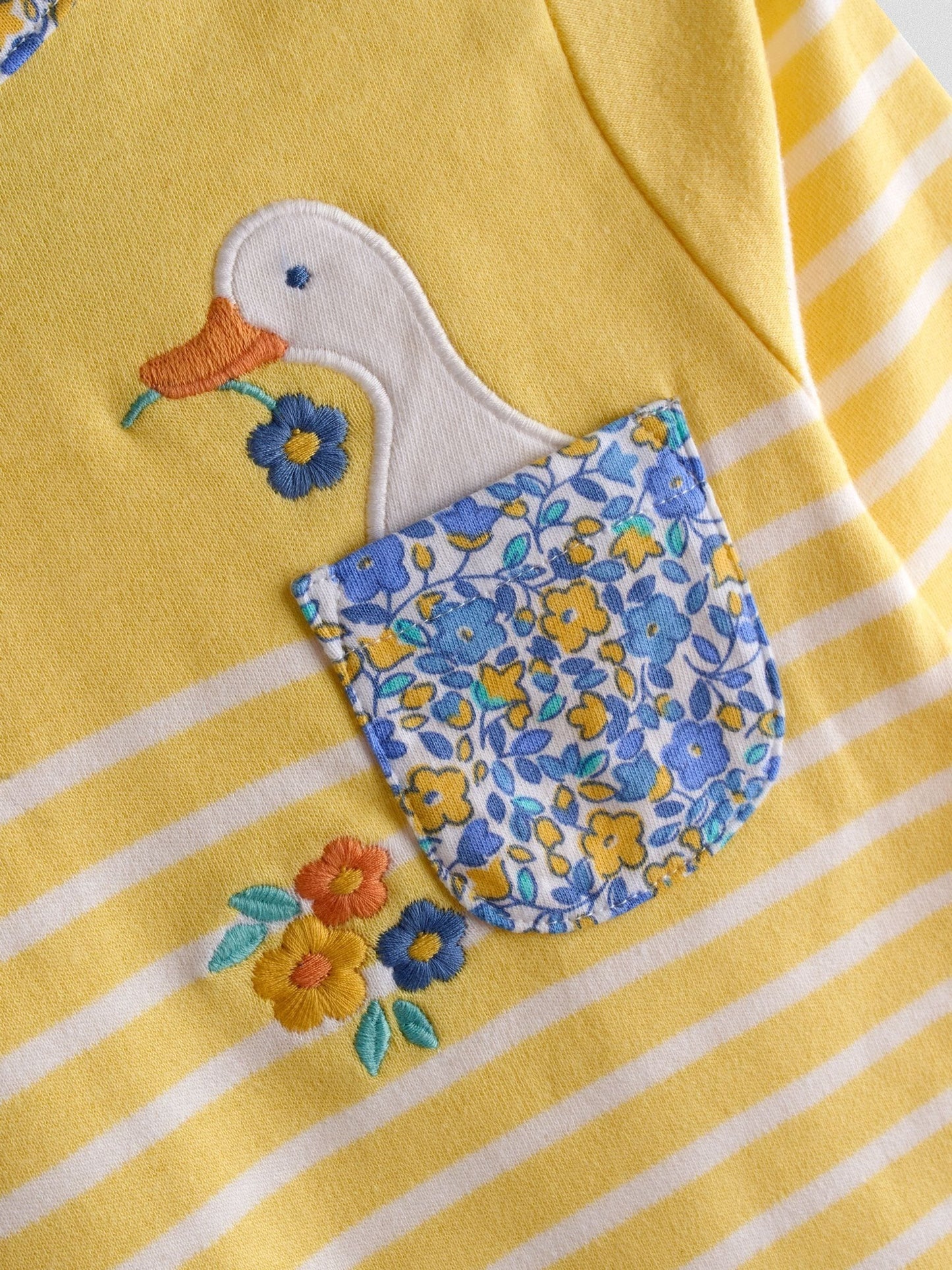 JoJo Maman Bébé Yellow Duck Breton Pocket Top image 4