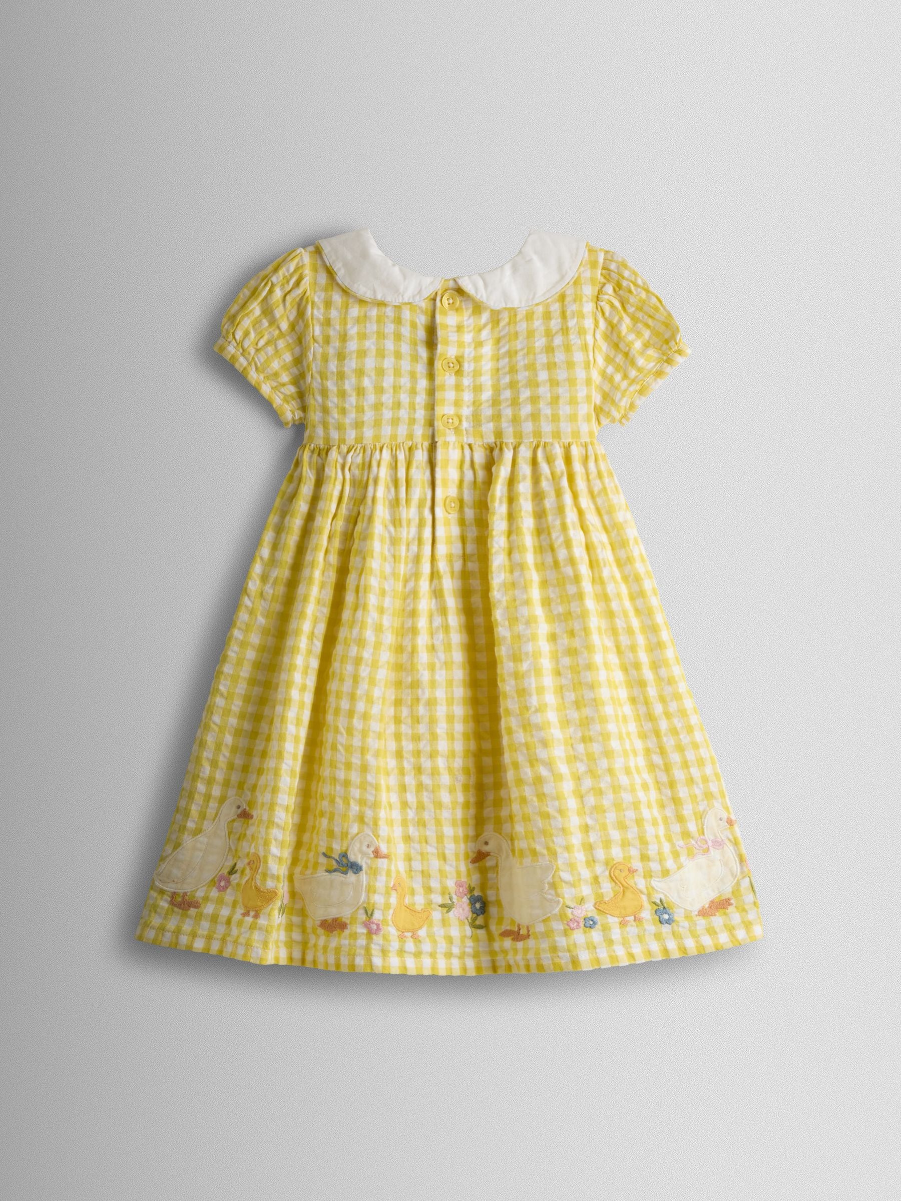 Dsiney Kidz - JoJo Maman Bébé Yellow Duck Appliqué Smocked Dress image 4