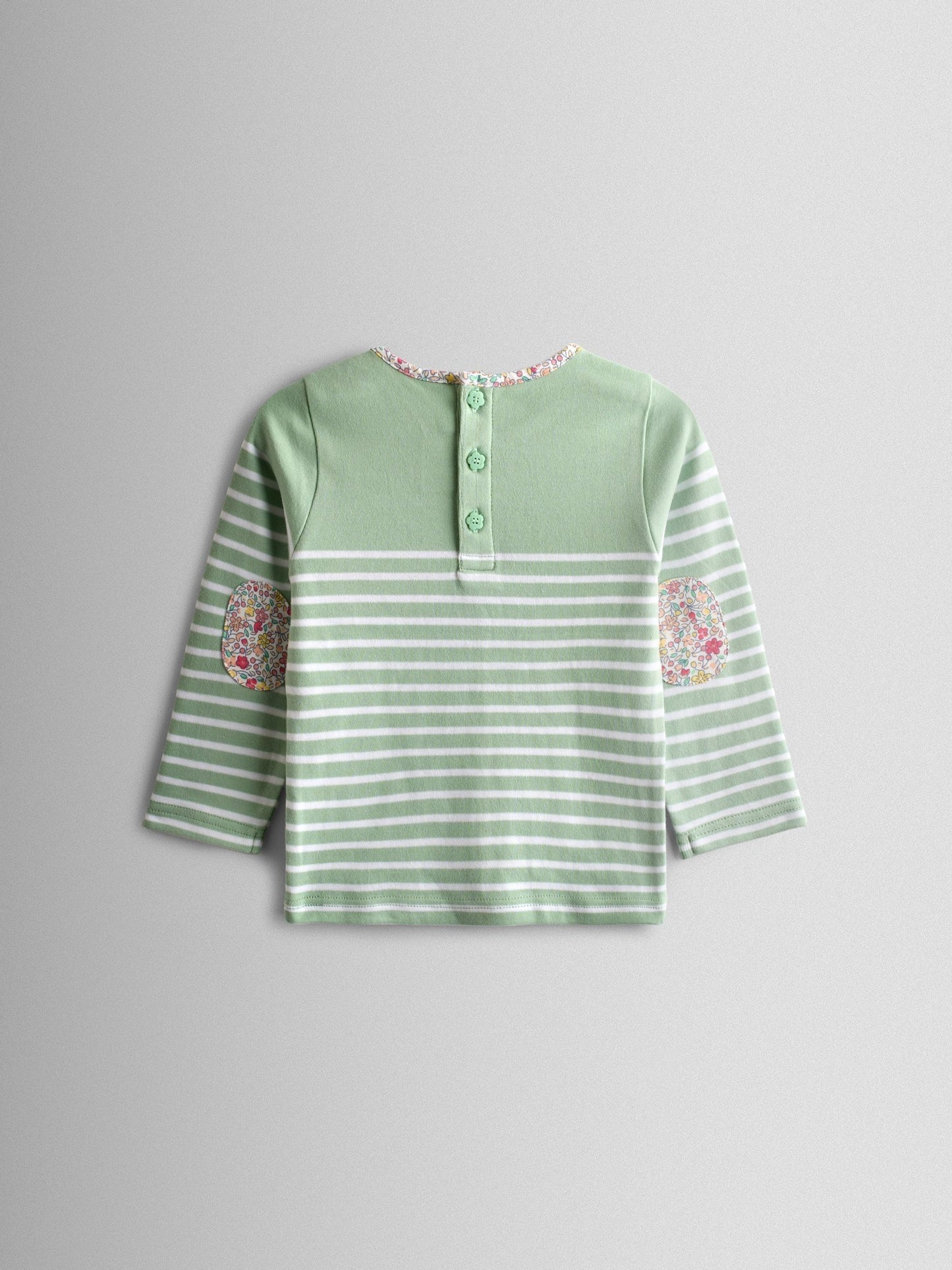 JoJo Maman Bébé Green Cherry Breton Pocket Top image 2