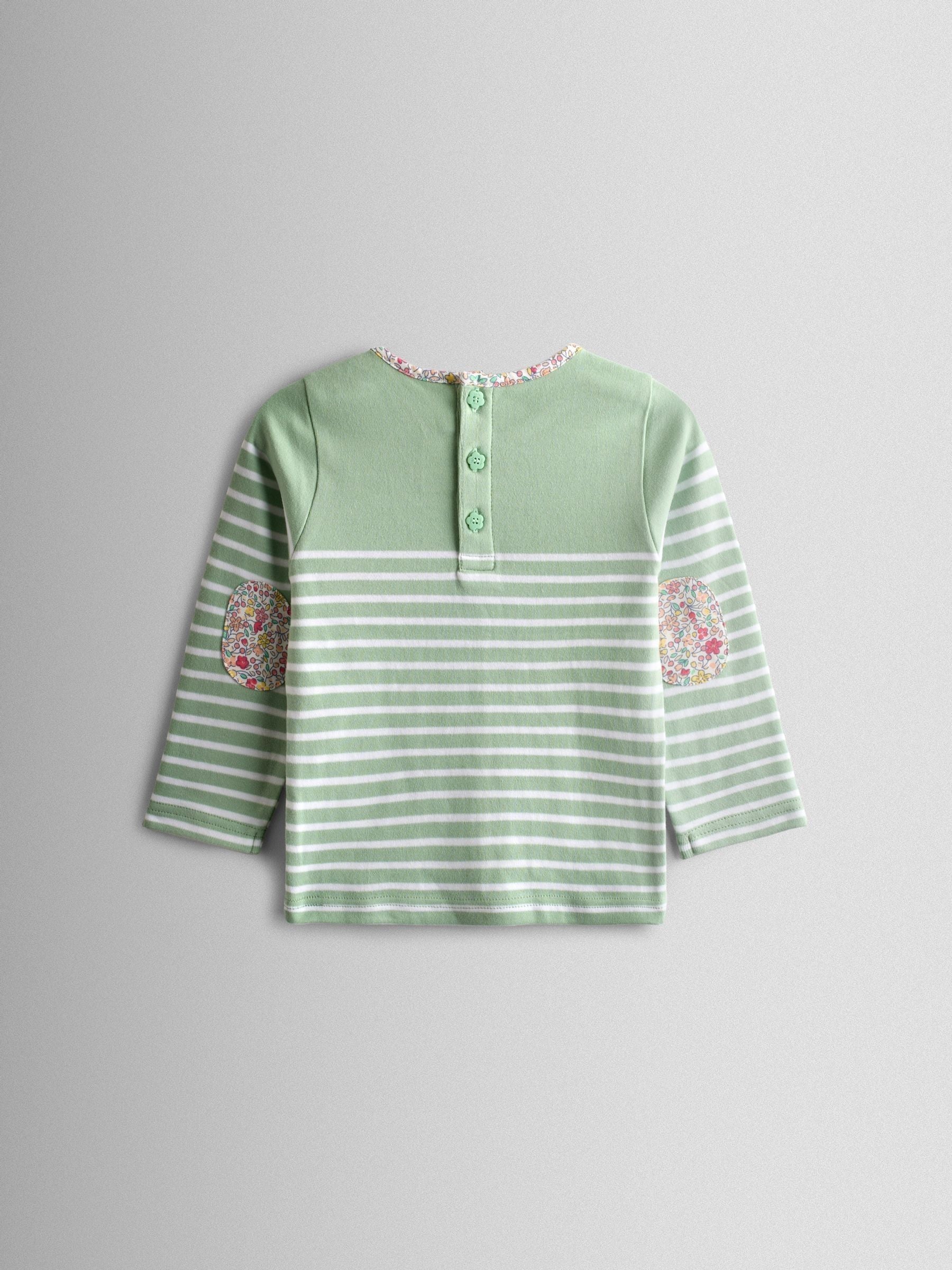 JoJo Maman Bébé Green Cherry Breton Pocket Top image 2