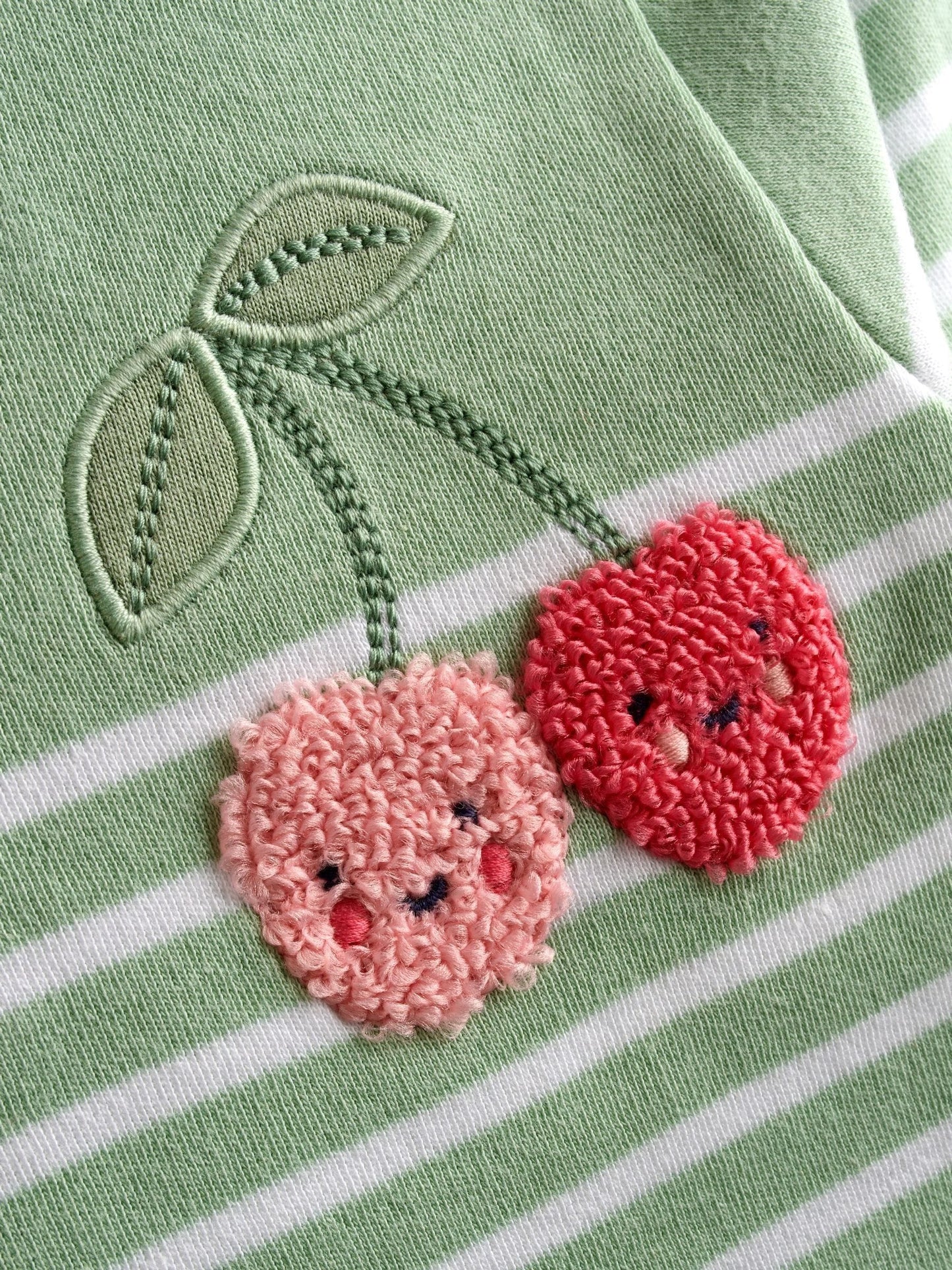 JoJo Maman Bébé Green Cherry Breton Pocket Top image 3