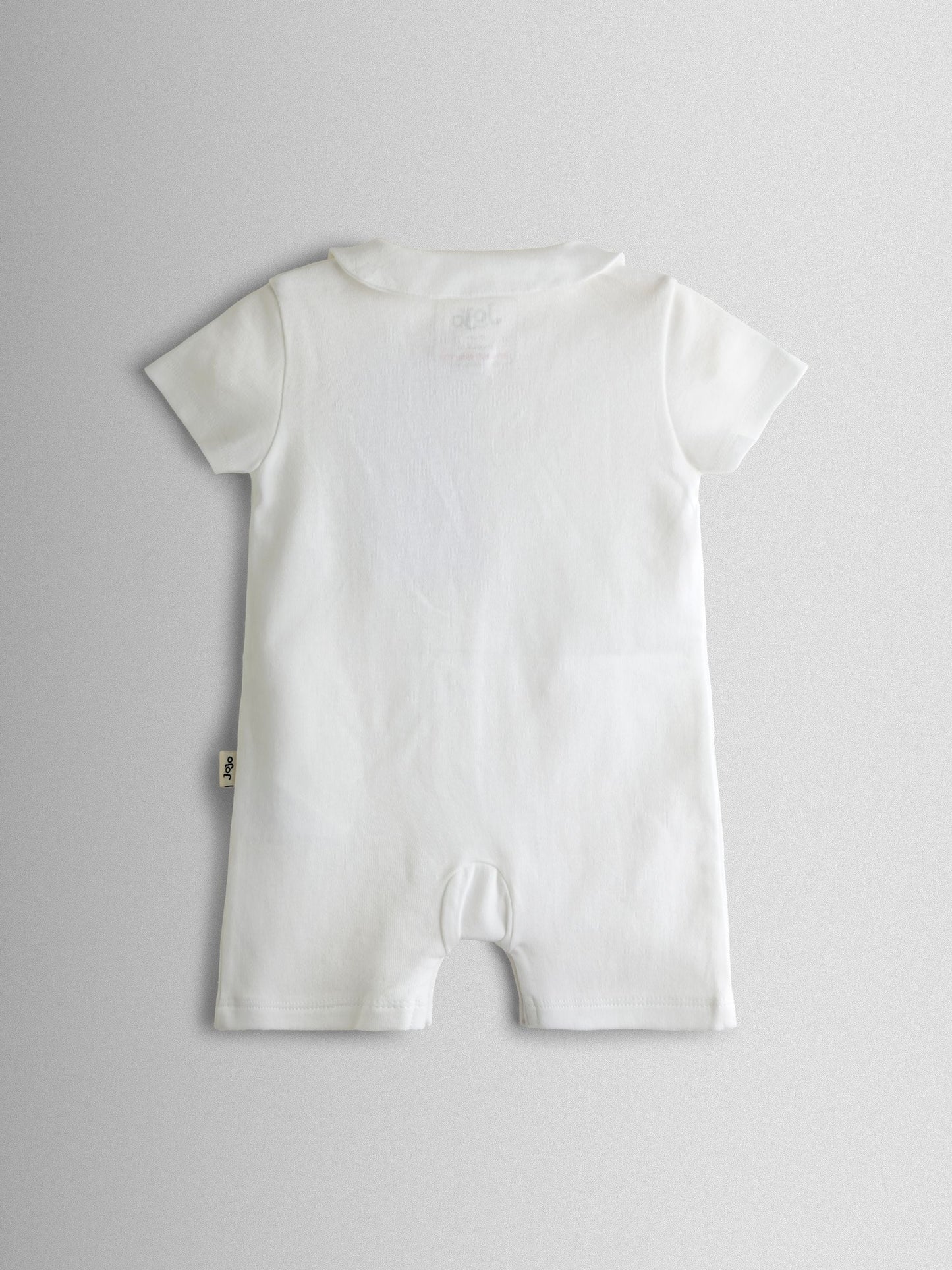 JoJo Maman Bébé White Duck Embroidered Organic Cotton Short Sleeve Sleepsuit image 4