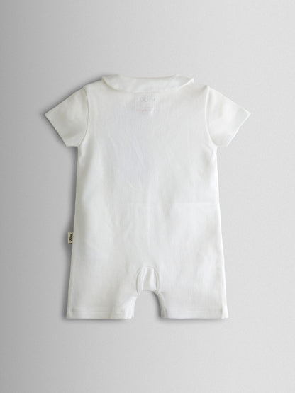 JoJo Maman Bébé White Duck Embroidered Organic Cotton Short Sleeve Sleepsuit image 4